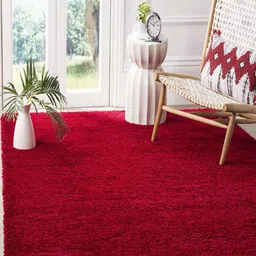 Banchmark Home Furnishings Red Solid Handmade Polypropylene Carpet-picture-30