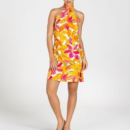 Past Modern Women Floral Printed Sleeveless Backless Halter Neck A-Line Mini Dress-image-58
