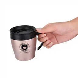 We3 Pink & Black Solid Stainless Steel Matte Mugs Set of Cups and Mugs-14