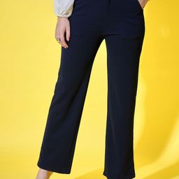 BUY NEW TREND Women Relaxed High-Rise Wrinkle Free Formal Trousers-picture-11