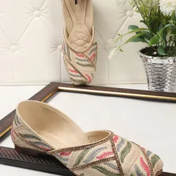 Anouk Women Embellished Synthetic Leather Mojaris-22