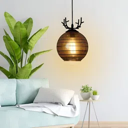 KINIS Brown & Black Glass Abstract Shaped Ceiling Lamp-image-92