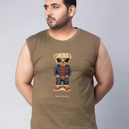 Toodle Plus Men Plus Size Printed Sleeveless Vest T-Shirt-image-35