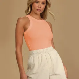 BAESD Solid Tank Crop Colourblocked Top-image-65