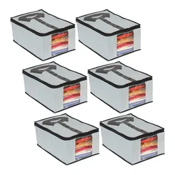 prettykrafts Black & Grey 6 Pieces Reusable Multi-Utility Organisers-1