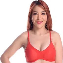 Samvar Red Cotton Non-Wired Non Padded Minimizer Bra-picture-0