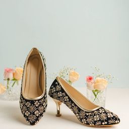 TheChokri Women Ethnic - Embellished Pointed Toe Slim Pumps-14