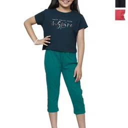 BAESD Girls Pack of 3 Regular Fit Capris-20