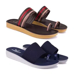 BERSACHE Set Of 2 Open Toe Flats-1