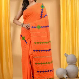 DESH BIDESH Embroidered Pure Cotton Taant Saree-image-64
