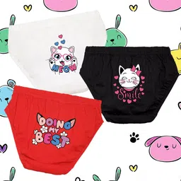 NUSYL Girl Pack Of 3 Printed Cotton Basic Briefs NUGCBRFPO3.0015-picture-8