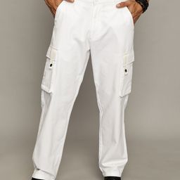 The Roadster Lifestyle Co Men Pure Cotton Casual Cargo Trousers-image-84