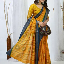 HERE&NOW Women Floral Zari Silk Cotton Dola Designer Ilkal Saree-picture-28