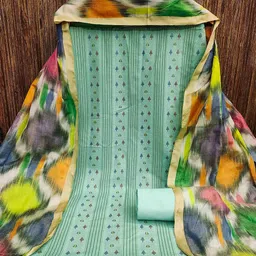 Panzora Geometric Woven Design Cotton Jacquard Unstitched Dress Material image 2