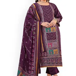 DRAVINAM Trends Floral Embroidered Pure Cotton Unstitched Dress Material-image-19