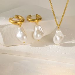 V FASHION JEWELLERY Gold-Plated Beaded Jewellery Set-image-0