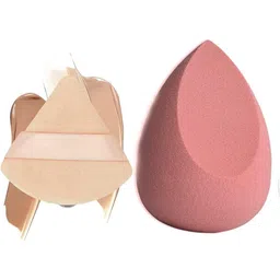 FEELHIGH Set Of 2 Makeup Blender Sponges & Tringle Puff-5