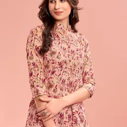 Anouk Magenta Pink Floral Printed Shirt With Trouser-image-71