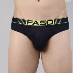 FASO Pack Of 2 Ultrasoft Waistband Cotton Basic Briefs FA1501-SQ-PO2-GREYMEL-INKBLU-picture-11