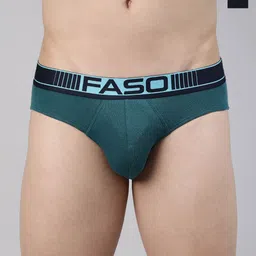 FASO Pack Of 2 Mid-Rise Cotton Basic Briefs FA1501-SQ-PO2-NAVY-CHESABLU-picture-44