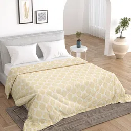 EverHOME Beige Ethnic Motifs Microfiber Mild Winter 120 GSM Double Bed Comforter-image-71