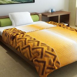 Divine Casa Orange & Brown Microfiber Mild Winter 120 GSM Single Bed Comforter-image-20