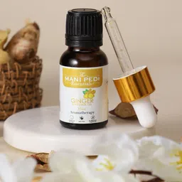 The Mani Pedi Essentials Set Of 2 Brown Printed Ginger and Palmarosa Diffuser Oils 15 ml image 2