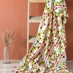 Contrast Living Floral Printed Cotton Scarf-58