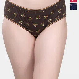 MAROON Pack Of 3 Floral Printed High-Rise Anti Bacterial Hipster Briefs-picture-0