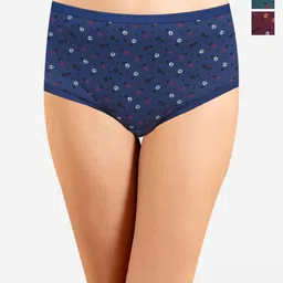 In Care Pack of 3 Conversational Printed Mid-Rise Cotton Hipster Briefs ICOE-036_M-image-43