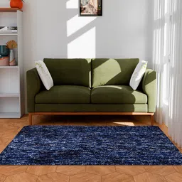 Kuber Industries 2-Pcs Blue Self-Designed Anti-Slip Carpets-53