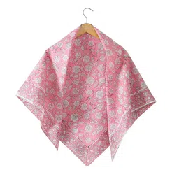 HANDICRAFT PALACE Floral Printed Cotton Square Scarf-16