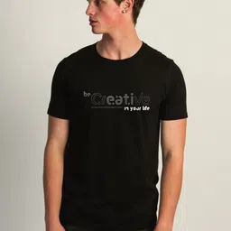 SUN 'N' SUMMER Typography Printed Round Neck Short Sleeves Cotton T-shirt-image-52