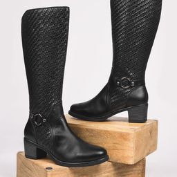 CLOG LONDON Women Textured Block-Heeled Winter Boots-90