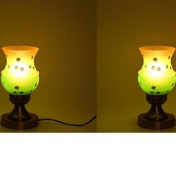 SOMIL Green Printed Glass Cylindrical Shaped Table Lamp-image-47