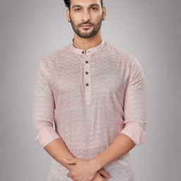 JUGG JUGG JEEYO Men Thread Work Mandarin Collar Kurta-picture-9