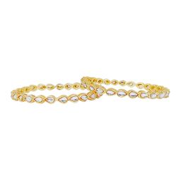 CHRISHAN Set Of 4 Gold-Plated Stone-Studded Bangles image 5