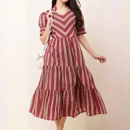 HELLO DESIGN Floral Print Fit & Flare Midi Dress-picture-39