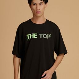 Albion By CnM Typography Printed Round Neck Drop-Shoulder Sleeves Pure Cotton T-shirt-image-18