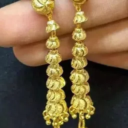 Anshenterpris Gold Plated Artificial Beaded Contemporary Drop Earrings-3
