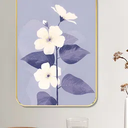 Myntra Elegant Homes White & Blue Floral and Botanical Wooden Painting Wall Art-image-60