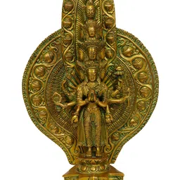 Exotic India Green Eleven-Headed Thousand-Armed Avalokiteshvara Buddha Idol Showpiece-image-53