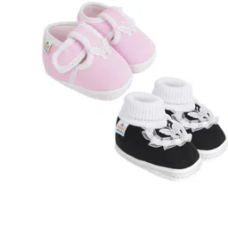 NESKA MODA Newborn 3 To 12 Month Cotton Baby Booty 2 Pair SkinFriendly Soft Frill Butterfly Booties-image-46