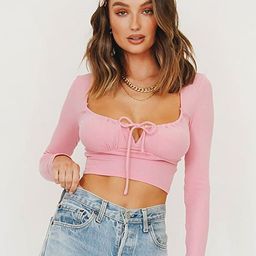 LULU & SKY Women Solid Tie-Up Neck Fitted Crop Top-image-42