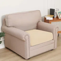 HOKIPO Beige Jacquard 1 Seater Sofa Cover-image-30