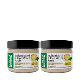 LUVYH Advanced Set of 2 Multani Mitti & Rice Water Scrubs - 100 g Each-9