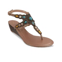 Catwalk Women Ethnic - Embellished Open Toe Flats-image-92