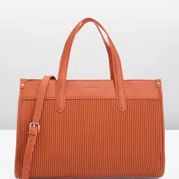 Allen Solly Striped Detail Textured Handheld Bag-2