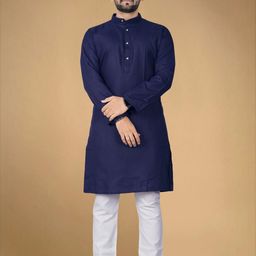 DVILLA Men Cotton Solid Straight Kurta-image-77