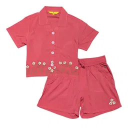 Gini and Jony Girls Floral Embroidered Shirt Collar Shirt With Short-image-34